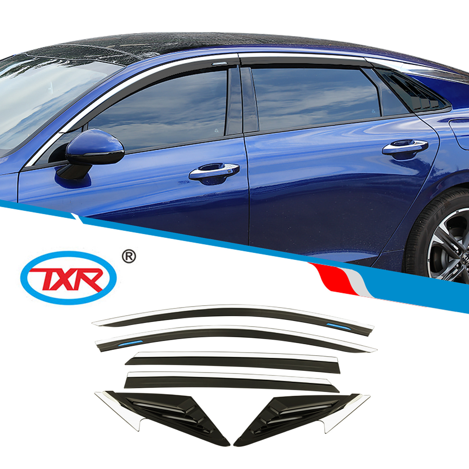 TXR es adecuado para Kia Sunny Bloque de lluvia Kaiku Ventana de automóvil Yumei K5 Window Visors protector de lluvia especial