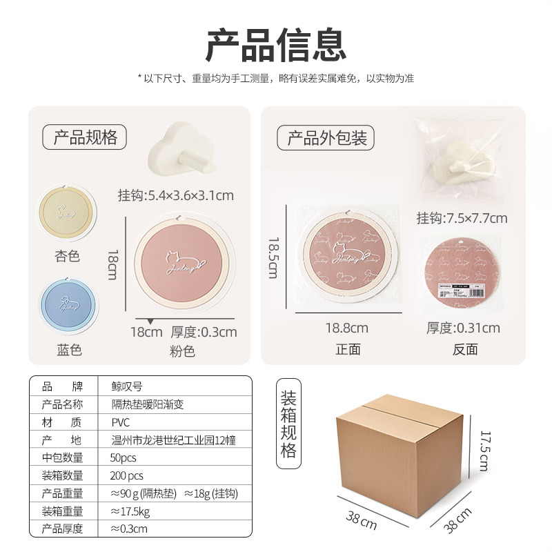 Almohadilla de aislamiento térmico anti-escaldado de pvc personalizado al por mayor posavasos redondos para uso diario en el hogar, mantel simple creativo y resistente a altas temperaturas