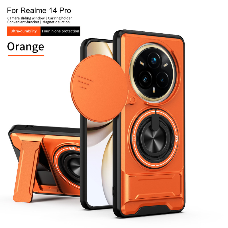 Suitable for Oppo Realme14Pro Shunjia Sliding Window Phone Case C75 Dual Stand Anti-Fall Protective Case