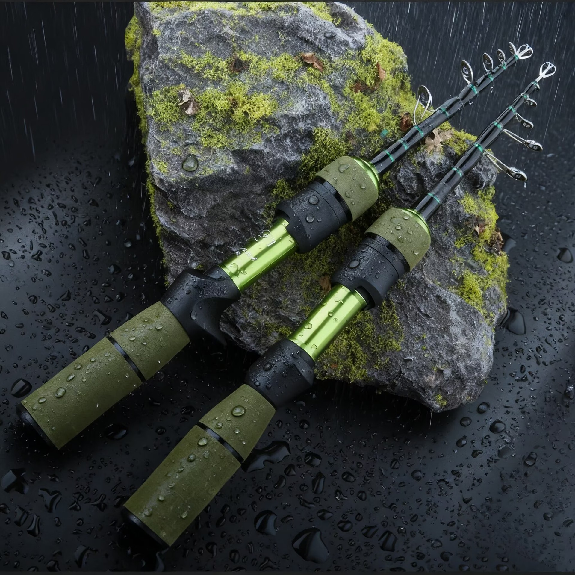 Zhenyi nuevo producto de carbono contractible barra de boca de caballo de diámetro de agarre de ejección rodilla de 1.8 m mango de arma de pesca de mango recto