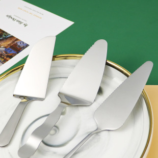 Cross-Border Stainless Steel Cake Pizza Shovel Tableware Baking Supplies Wholesale Western Dessert Long Shovel Creative Gold Plating