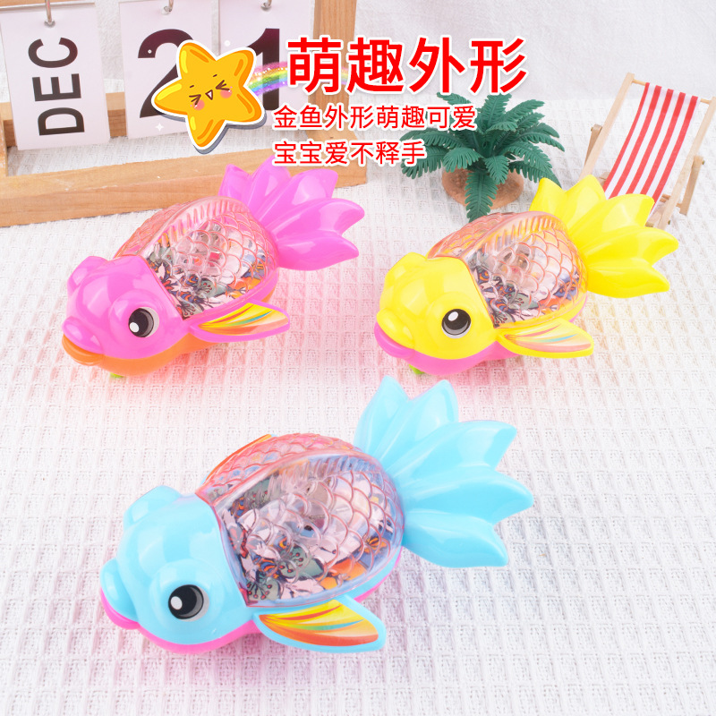 Hilo de tracción para niños Juguetes luminosos, cuerda de tracción, se ejecutará, peces de colores brillantes, animales de dibujos animados, niños y niñas, regalos al por mayor