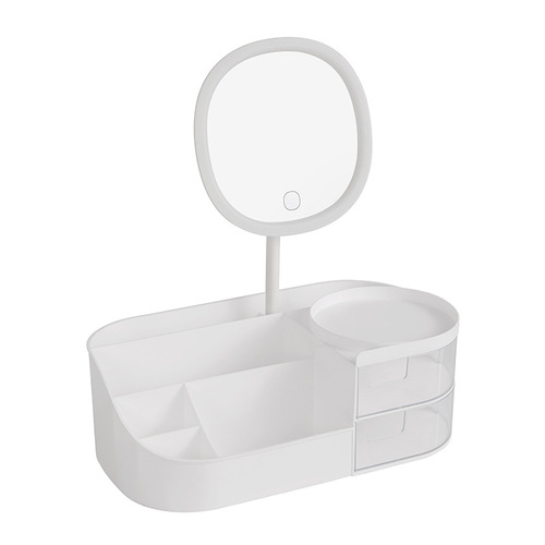 New Multifunctional Cosmetic Storage Box Desk Vanity Makeup Mirror Skincare Product Shelf Lipstick Organizational Box