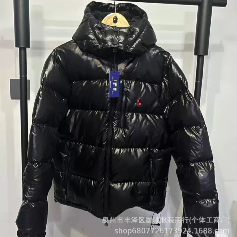 跨境可扫码拉夫RL男女款小马刺绣连帽可拆卸防风防水保暖棉服外套|undefined
