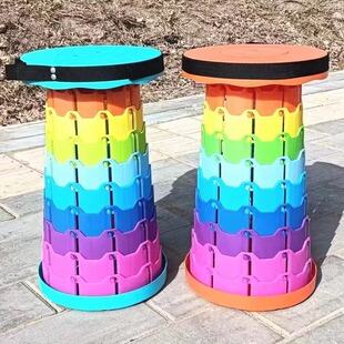 Rainbow retractable stool portable stool barbecue stool folding stool storage stool outdoor picnic stool manufacturers