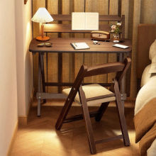 简约现代可折叠书房书桌带书架E0级环保家用学生儿童家用写字桌子