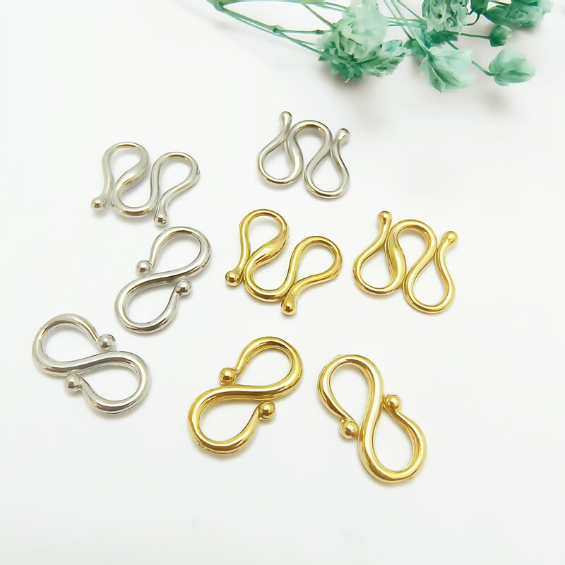 Stainless Steel Vacuum Color Retain M Buckle S Buckle W Buckle Bracelet Necklace Coil Connector Handmade DIY Jewelry Material Accessories