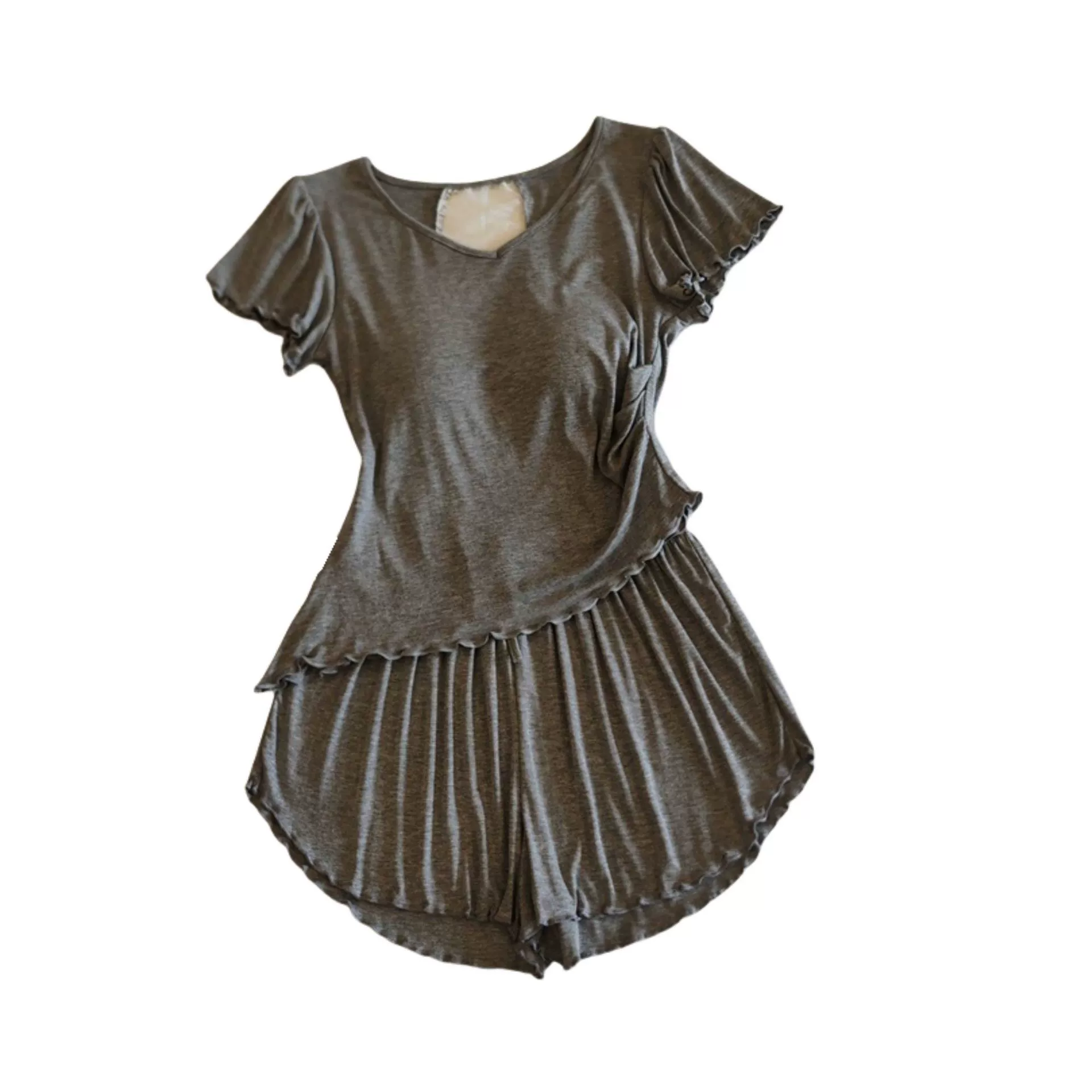 Top with cups, spring pijama, summer sexy thin set