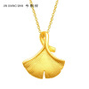 3D Gold and Silver Apricot leaves Pendant 999 Gold necklace 24K gold Gold Gadgets live broadcast Supply chain On behalf of