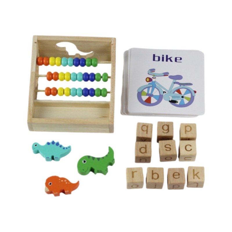 Transfronterizo CPC letras de columna para niños ortografía juego de palabras bloques de construcción rompecabezas a juego juguetes educativos de Educación Temprana de madera