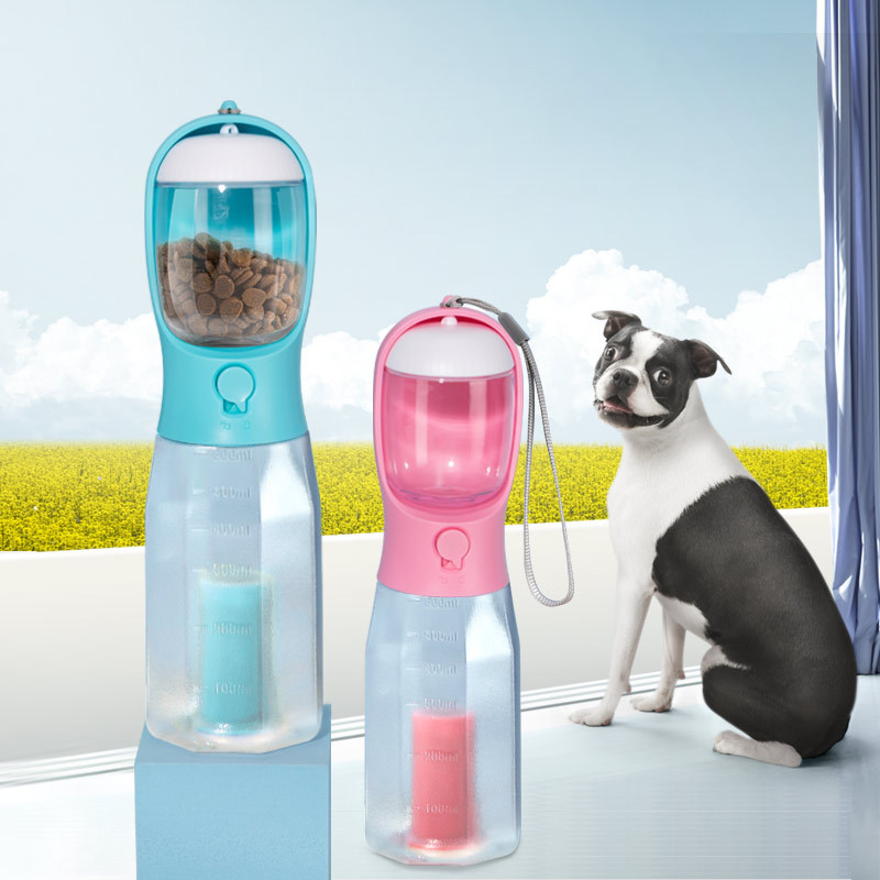 Procesamiento de tazas de agua multifuncionales personalizadas, bolsas de basura de alimentos para beber, suministros para mascotas integrados, perros, gatos y perros, plástico al por mayor