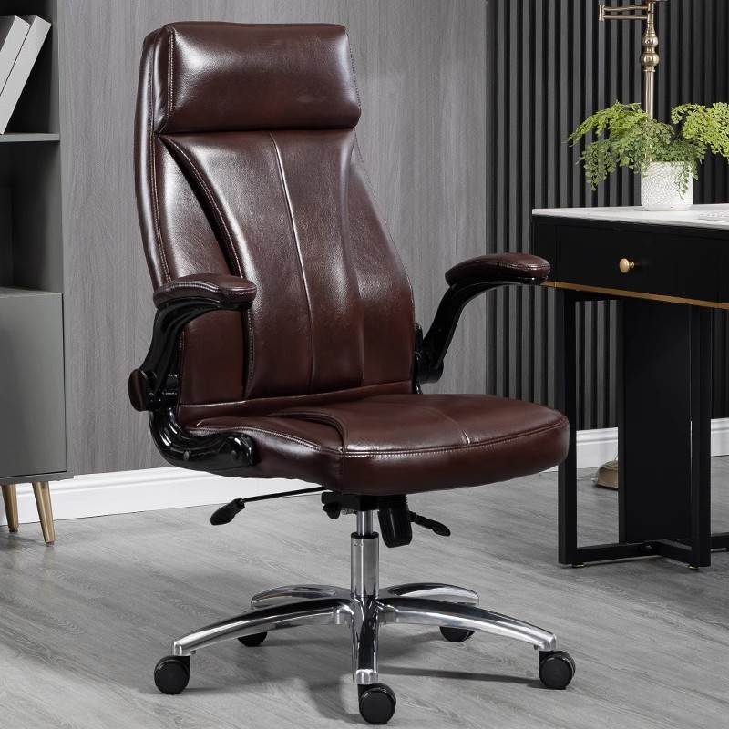 Office Chair, Comfortable and Sedentary, Leather Boss Chair, Reclining Nap, Computer Swivel Chair, Business Seat, Study Chair, Home Use
