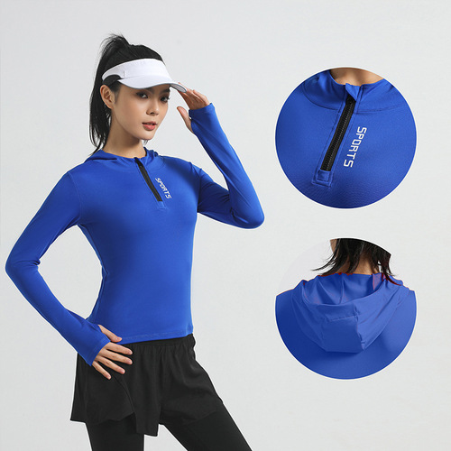Women's tights, quick-drying clothes, yoga fitness tops, outdoor running long-sleeved sweatshirts, fitness clothes, sweaty sports jackets