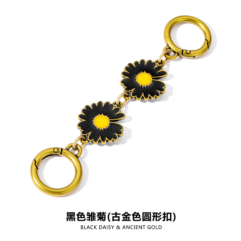 H- 7.75kg 블랙 데이지 앤티크 골드 스프링 후프 체인 13.5CM