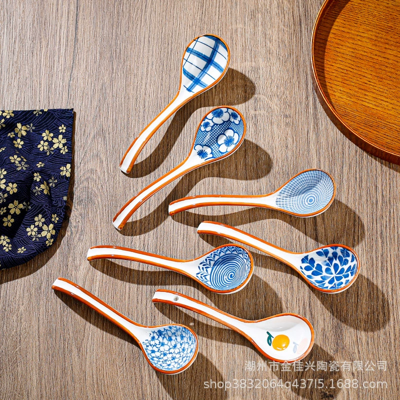 Японская подглазурная керамическая ложка Qingyao