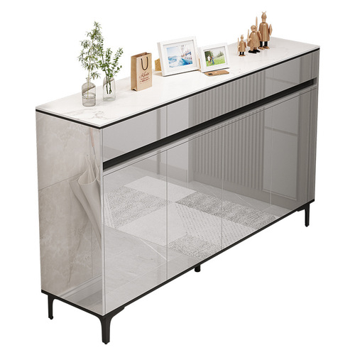 Light luxury shoe cabinet home entrance integrated entrance cabinet living room large capacity dust-proof storage storage cabinet with feet