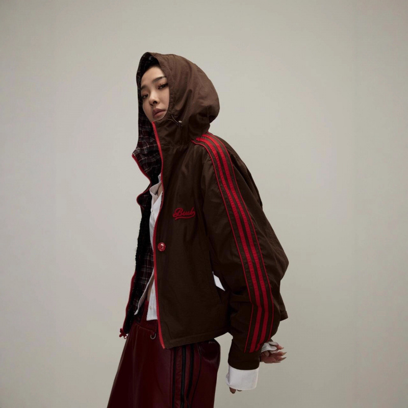 韩国潮牌badblood冲锋衣美式复古宽松两面穿格子连帽外套男女同款|undefined