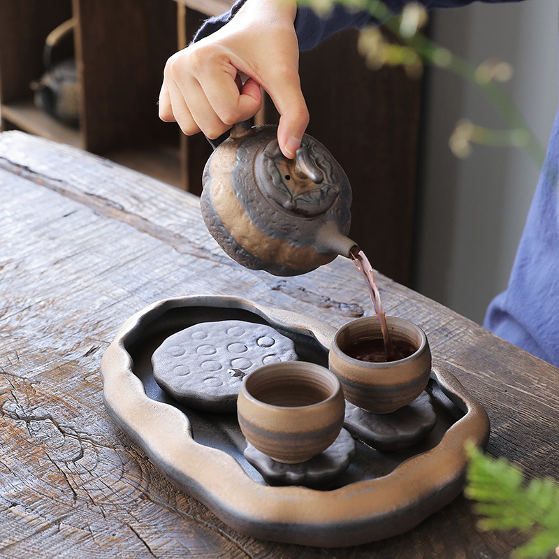 日本式の粗陶の個人のお茶の杯のセットの工夫の茶器の家庭用品の茗杯の個性の小さい茶碗の主人の杯|undefined