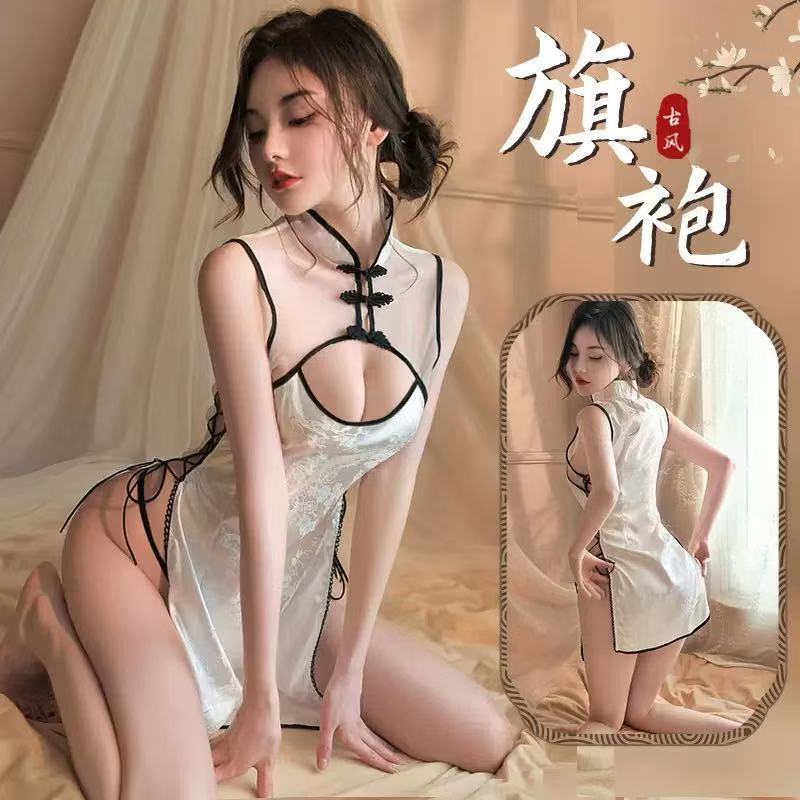 Sexy Lingerie, Sexy Cheongsam, Retro Style Uniform, Temptation Side Straps, Passionate Role-Playing Suit