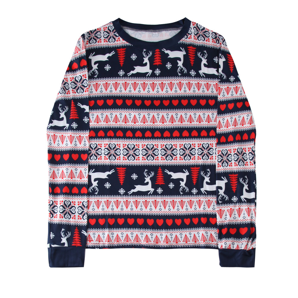 2023 Amazon europeo y americano nuevo hogar familiar de Navidad traje de padre-hijo impreso Navidad padre-hijo traje