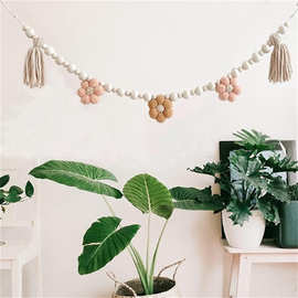 亚马逊ins北欧风周岁派对拉旗雏菊花流苏横幅居家装饰儿童房壁挂