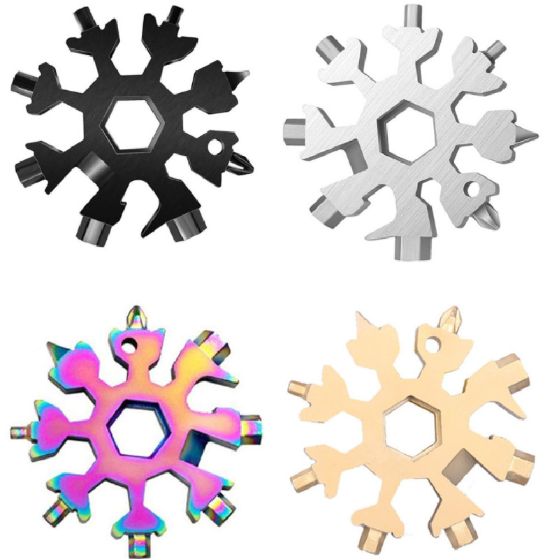 Llave de copo de nieve hexagonal llave multifunción al aire libre portátil 18 en uno llave de aleación octogonal
