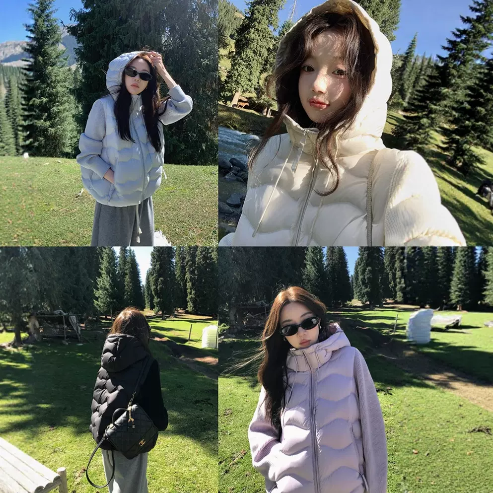 张贝贝同款羽绒服女短款秋冬90白鸭绒减龄保暖针织户外轻羽绒服女