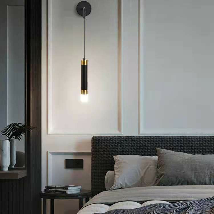 Leer fondo de fondo Hotel fondo lámpara de pared sala de estar pequeña lámpara roja cabeza de cama lujoso simple luz moderna lámpara de cama