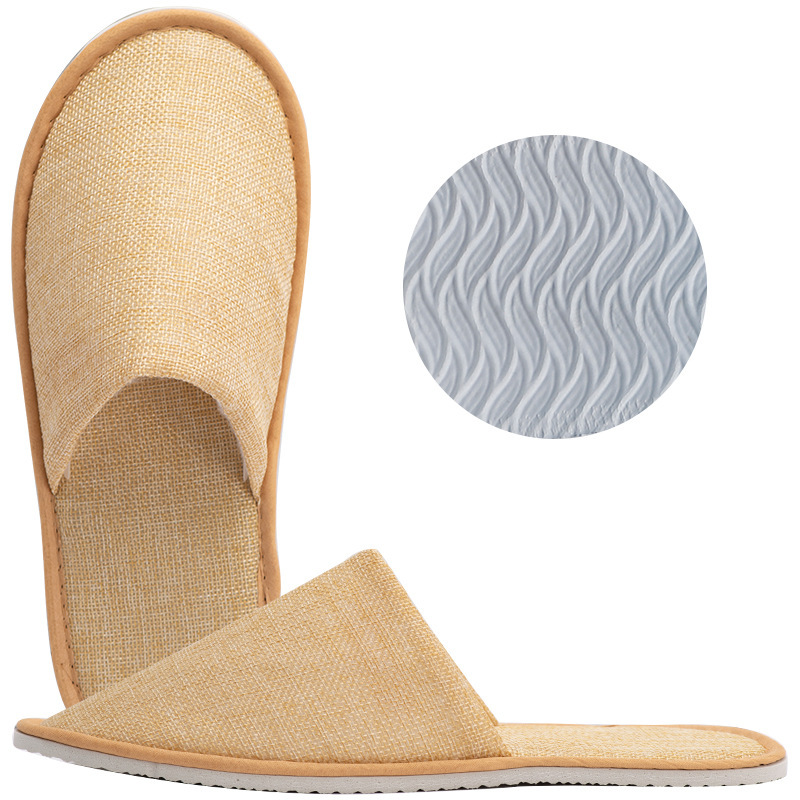 【爆款】香槟金亚麻拖鞋（均码，适合38~44码，6mm防滑鞋