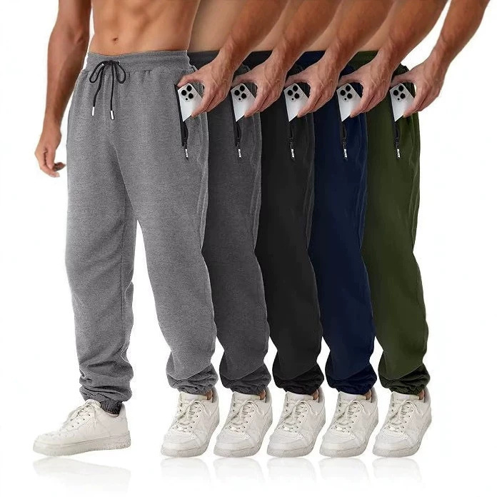 Amazon's Popular Autumn and Winter Fleece-Lined Casual Sweatpants with Zipper Pockets, Drawstring, Solid Color, Jogger-Style Sports Fitness Pants Amazon's Popular Autumn and Winter Fleece-Lined Casual Sweatpants with Zipper Pockets, Drawstring, Solid Color, Jogger-Style Sports Fitness Pants