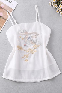 Ancient Style Embroidered Suspenders with Chinese Elements, Fairy-Like Summer Hanfu Bottoming Vest Lined with Tube Top and Inner Wear with Ancient Costume