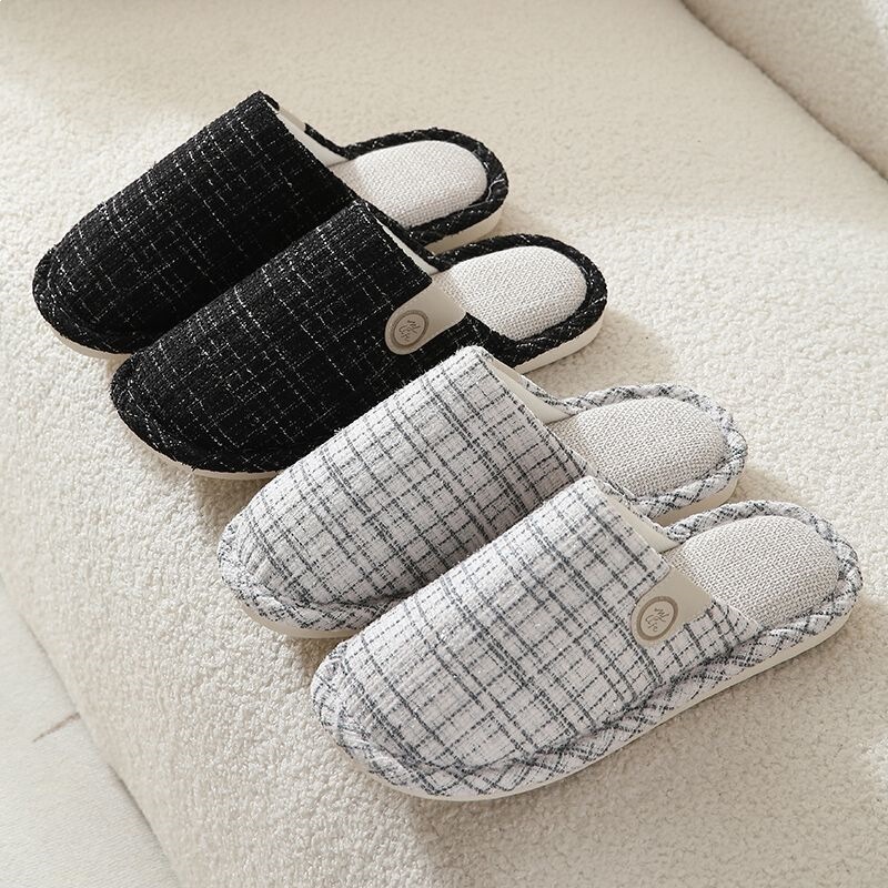 Spring, Summer, Autumn, Winter, All Seasons, Nordic Style Cotton-Soled Office Floor Slippers, Soft-Soled, Odor-Free, Silent Slippers