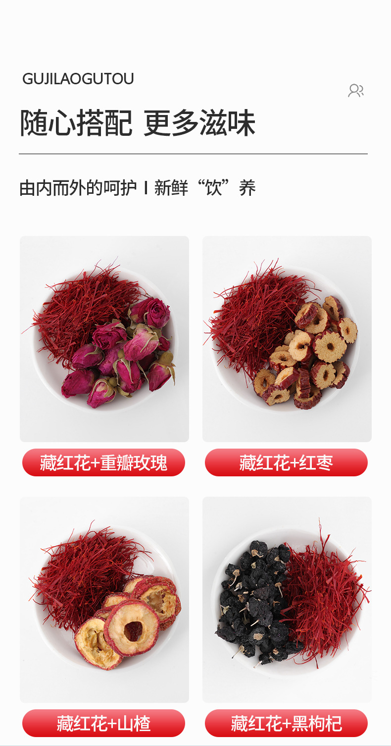 Saffron Crocus Flower Tea Tibetan Saffron for Women Gift Box Herbal Beverage quality and texture