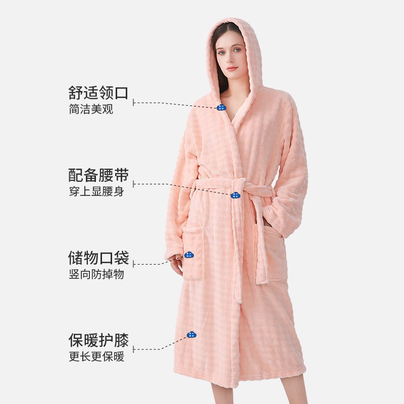 국경 간 버블 벨벳 목욕 가운 7A 항균 여성의 부드러운 빠른 건조 대형 목욕 타월 두꺼운 초대형 파자마 긴 느슨한 잠옷