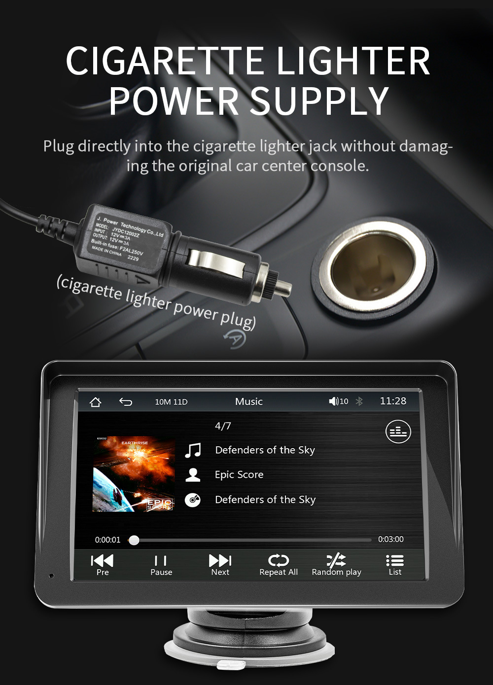 Cross-border 7-inch portable car Bluetooth MP5 player HD large screen wireless Carplay car navigation