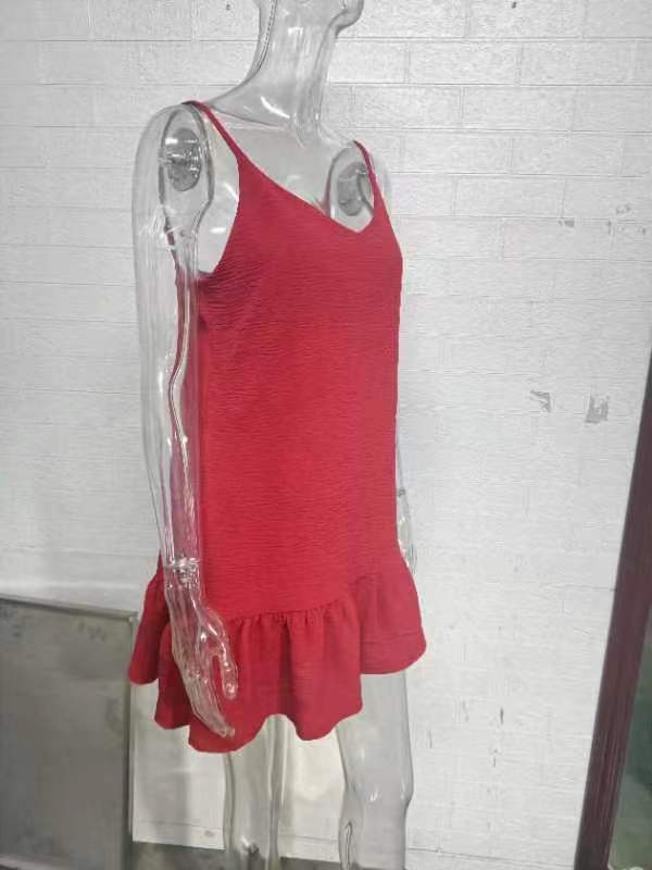 231g Weight Knee-Length Dress Length Type Sleeveless Sleeve Length Strap Dress Dresses Type Woven, Spandex, Polyester Fabric Type Mid Waist Waist Line Daily Occasion V Neck Neckline Regular Fit Fit Type Solid Color Pattern Summer, Spring Season Women's Gender Elegant, Classic Style Style Wholesale Women's Elegant Classic Style Solid Color Daily V Neck Sleeveless Strap Dress 1