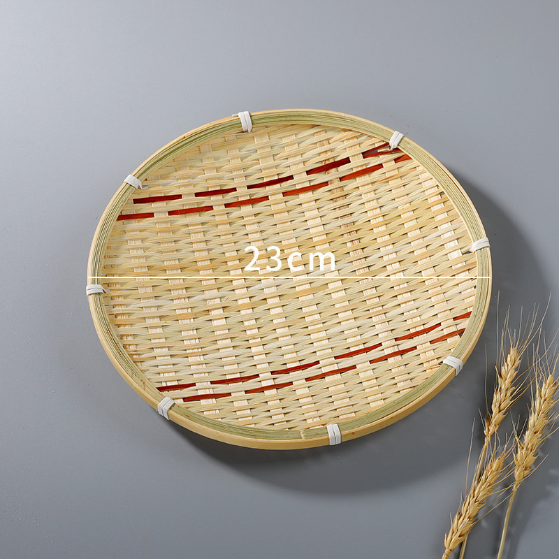 bambú trenzado pastel bandeja cesta refrescos canasta de frutas canasta de bambú estilo antiguo chino canasta de productos de doble capa platos hechos a mano