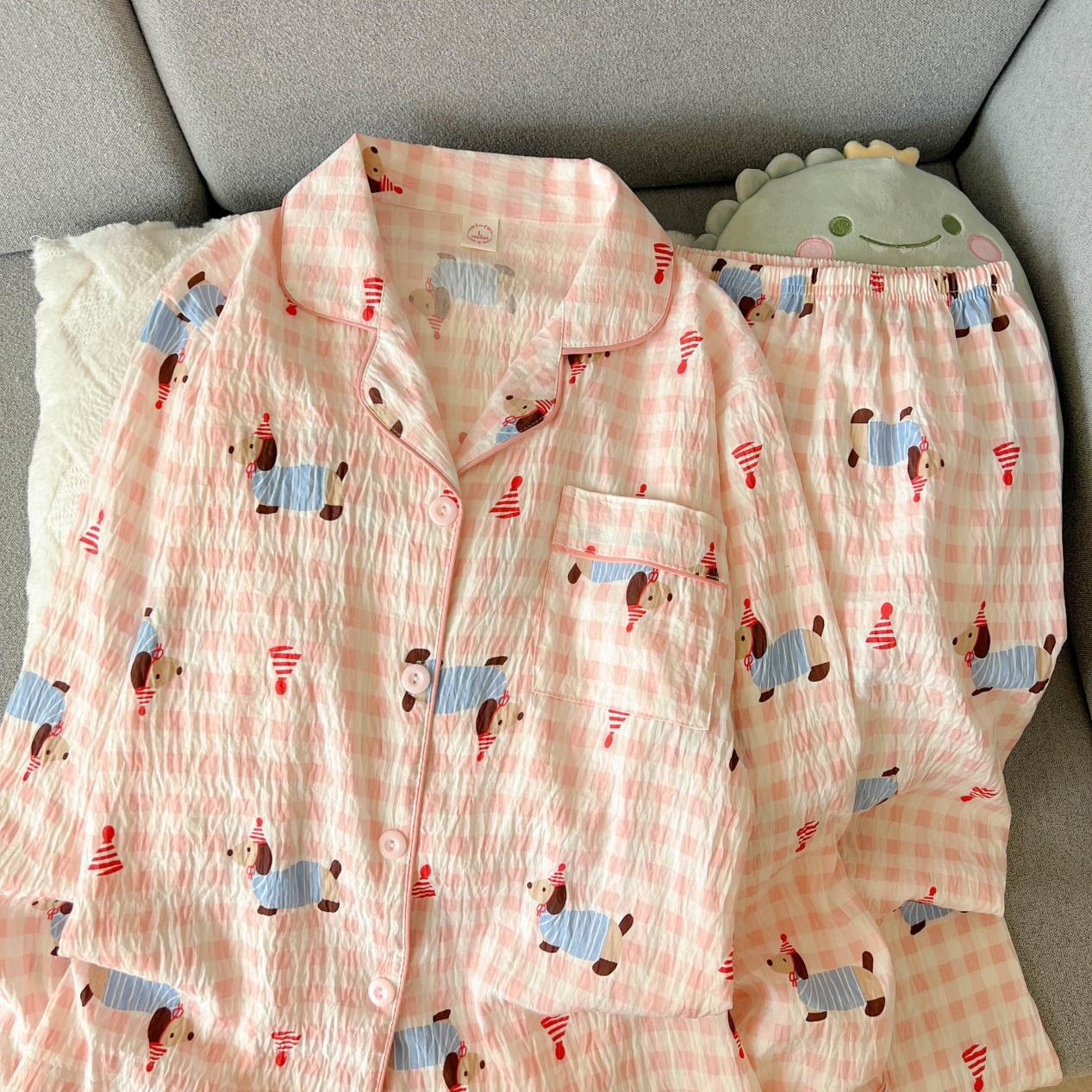 外国貿易クロスボーダー卸売クラウドコットン長袖ズボン 120 グラムパジャマ女性のための Xiaoxin 外で着用できるラペルカーディガンホーム服