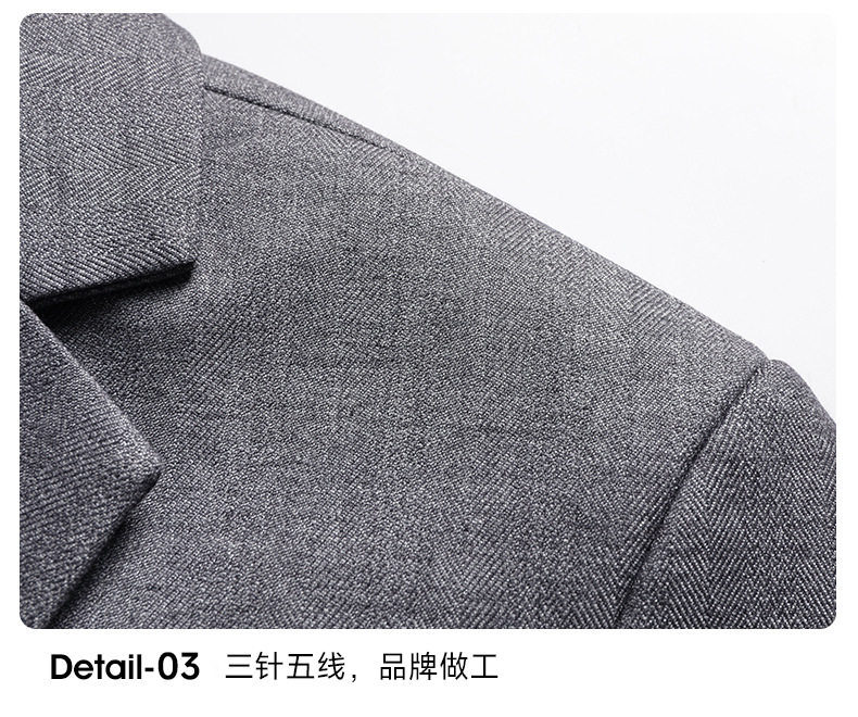 Áo vest công sở nam len pha không cần là ủi, mỏng nhẹ, màu trơn, ôm dáng, một hàng hai nút — Màu xám, Màu đen, Xanh hải quân chi tiết 23
