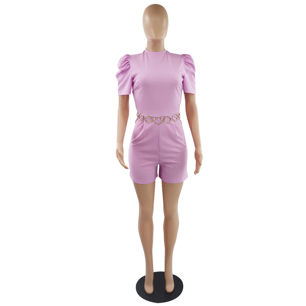 Women Round Neck Waist Controlled Casual Jumpsuit