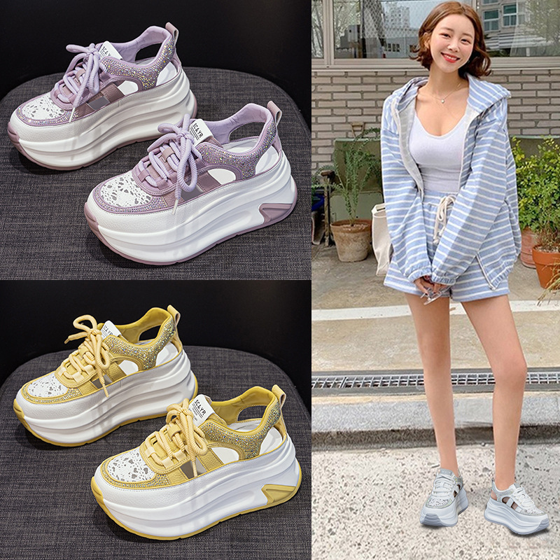 Women's Roman Sandals 2026 New Model Hollow Breathable Thick-Soled Height-Increasing Dign Niche Casual Fashion Dad_vogvips.com