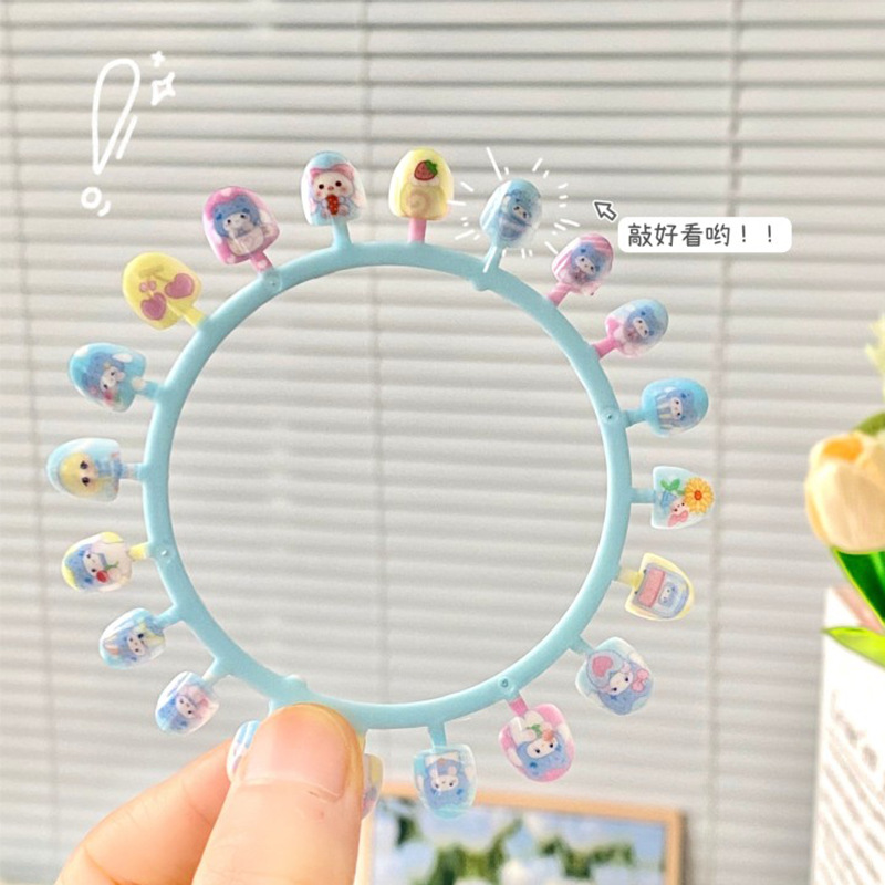 Cartoon Cute Nail Stickers Beaded Combination suit DIY Girls Nail Stickers Jewelry Toys Accompanying Gift Wholesale