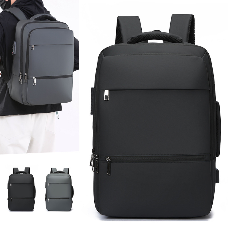 2026 New Cross-Border Model School Backpack for Middle and High School Students, Business Double-Shoulder Backpack, Large Capacity, Simple Commuting Laptop Bag