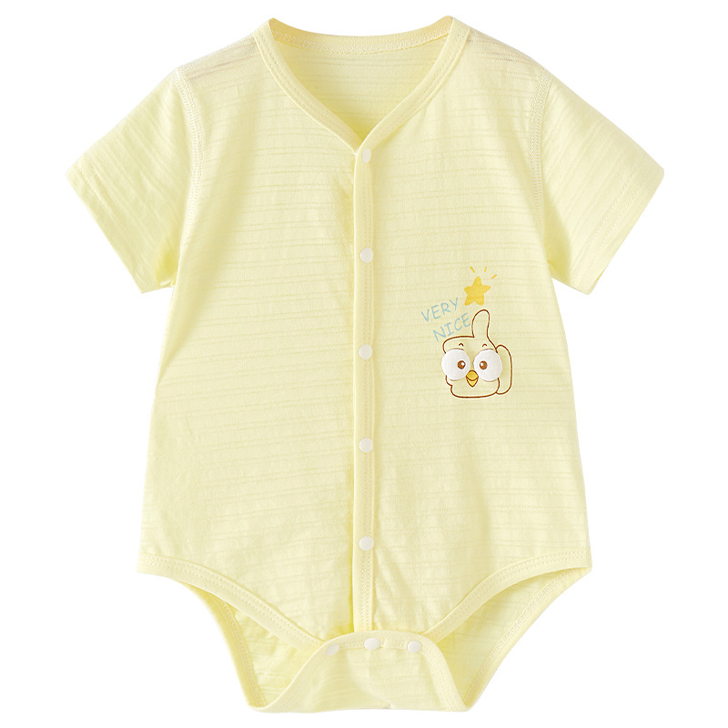 Mameluco de verano para bebé recién nacido, unisex, fino, de manga corta, tipo triángulo, traje para gatear, body para bebé de un mes image 7