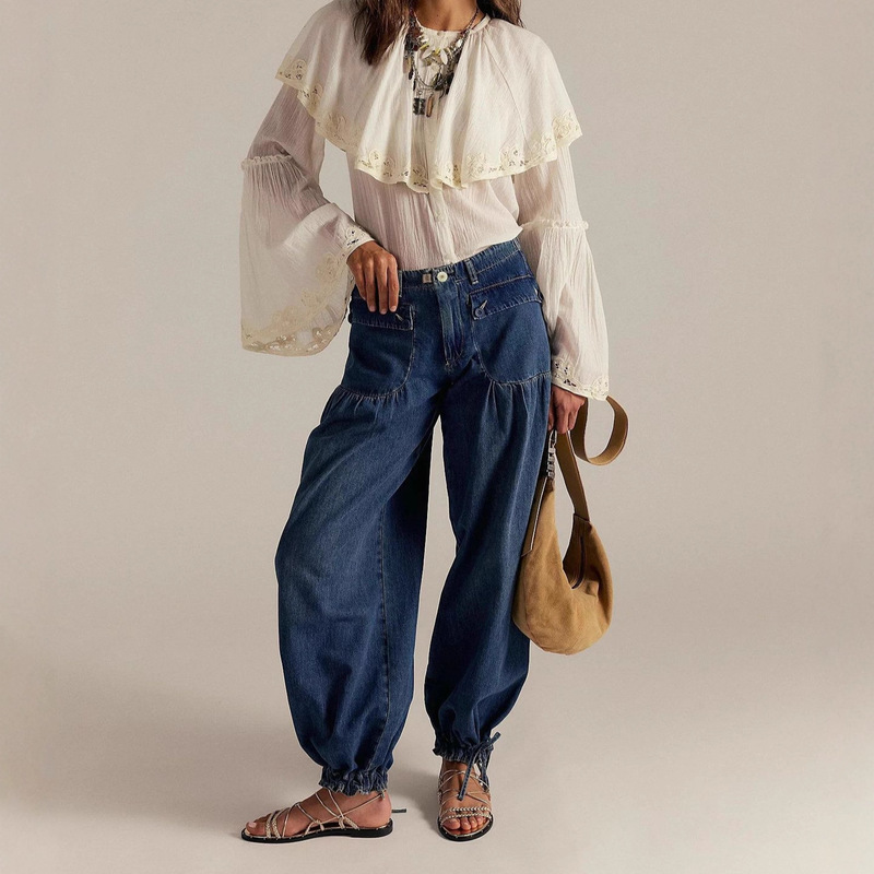 European and American Foreign Trade Cross-Border Supply Mid-Waist Non-Elastic Loose Retro Jeans for Women Women's Jeans European and American Foreign Trade Cross-Border Supply Mid-Waist Non-Elastic Loose Retro Jeans for Women Women's Jeans