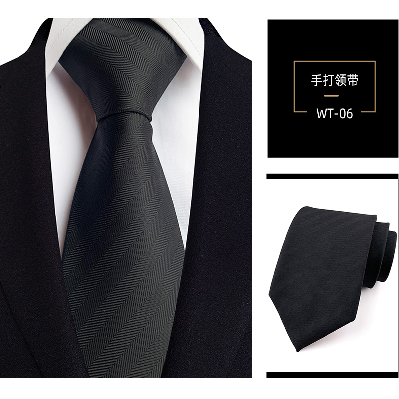 8cm mano corbata de poliéster de los hombres teñidos de hilo de rayas de desgaste formal profesional traje de negocios accesorios de fábrica en stock al por mayor