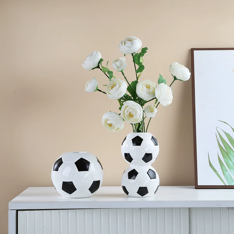 Новая керамическая футбольная ваза для гидропоники, подставка для ручек, креативное украшение для гостиной, сувениры для болельщиков Чемпионата мира