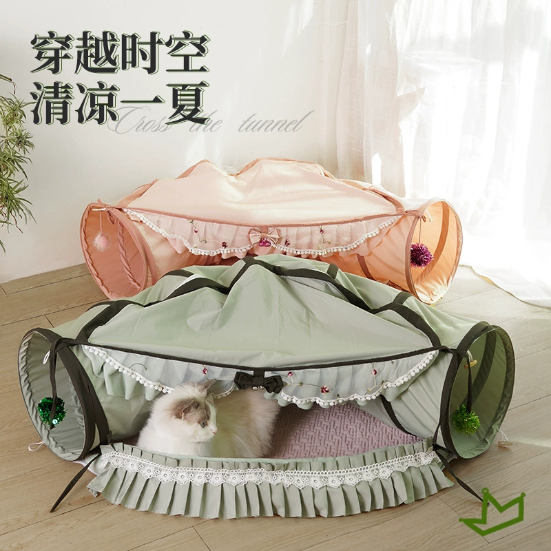Ji Tai Cat Tunnel для отдыха Многофункциональная кровать Принцеса Ветер Летний кошачий питомник 2-в-1 Канальная кровать