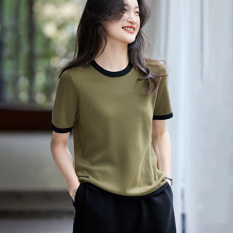 Новый Yangzi пряжа 60 женских камвольных 100% шерстяных женщин с круглым вырезом