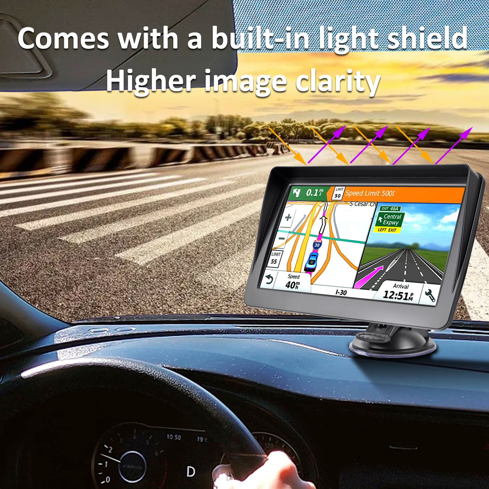 Cross-Border 7inch Carplay Portable Screen Car Navigation Large Screen Wireless Connectivity Bluetooth Mp5 Reversing Camera